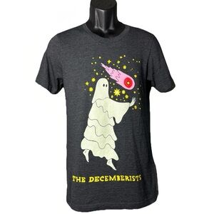 The Decemberists Your Ghost Comet Tour Merch Grey Unisex T-Shirt Size Small